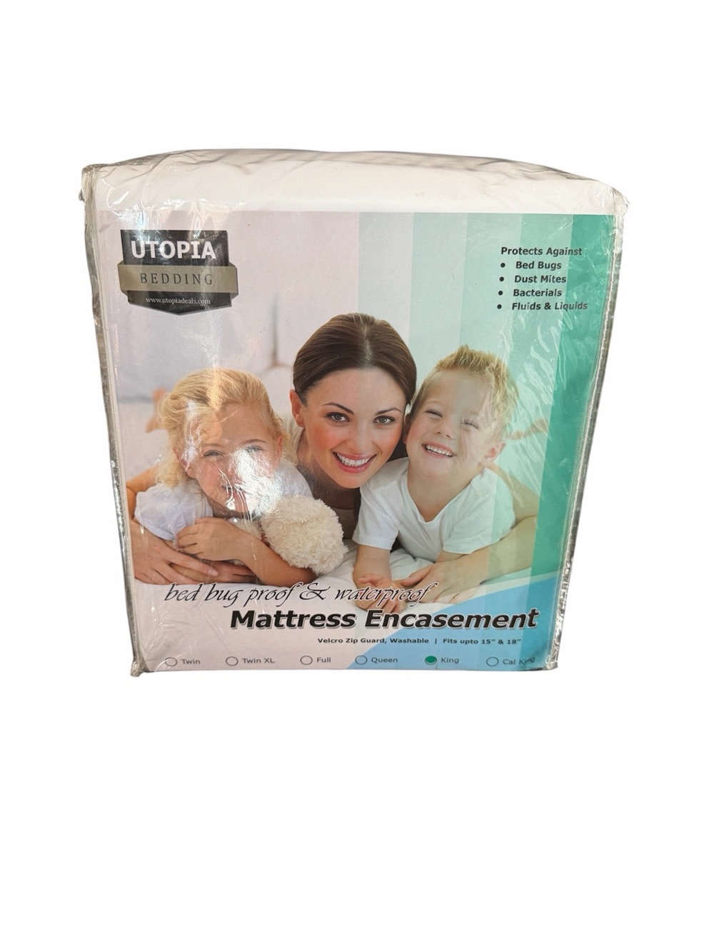 Utopia Bedding King Waterproof Mattress Encasement Zippered Protector White New